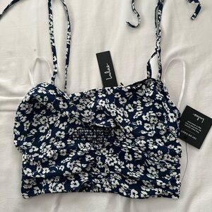 Lulu's Dark Blue Floral Camisole